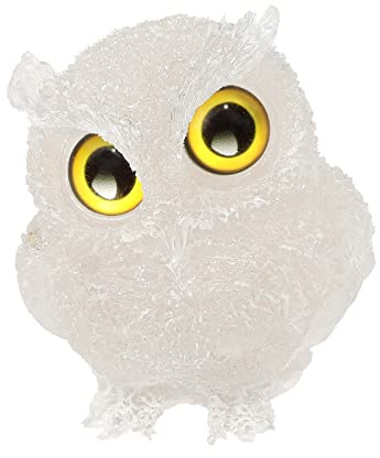 KYEYGWO Nette Harz Kristall Eule Figuren Dekoration, 7,5cm Bergkristall | Mini Stein Käuzchen Statuen Vögel Tier Skulptur für Haus Büro Tisch Blumentopf Micro Landschaft, Heilstein Talisman für Glück
