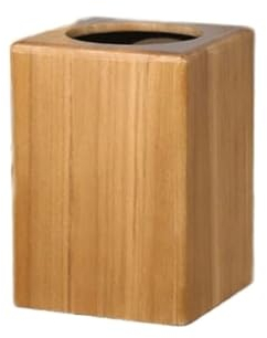 JCAKES Poubelles Corbeille à papier en bois, petite poubelle rustique avec baril intérieur for la maison ou le bureau, ferme À l'extérieur et à la maison (Color : Light Wood Color)