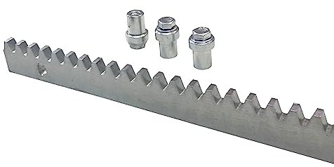 MOTIC - 4 METROS Cremallera de hierro para puertas correderas de garaje, guias correderas para puertas automaticas motores puertas exterior, jardín. Acero zincado 4 metros x 08 mm de espesor