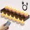 SoulBay Bougie LED Chauffe Plat Rechargeable, Lot de 12 Fausse Bougies à LED Flamme Vacillante Bougie Electrique Decorative avec Télécommande pour Deco Maison Chambre Noel Halloween Anniversaire