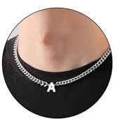 TOLOWOBK Kette Herren Jungen mit Buchstaben Silber Panzerkette Halskette | Edelstahl A-Z Buchstabe Anhänger Ketten Männer Verstellbare Weihnachten Geburtstag Geschenke für Mann Papa Sohn Enkel Bruder