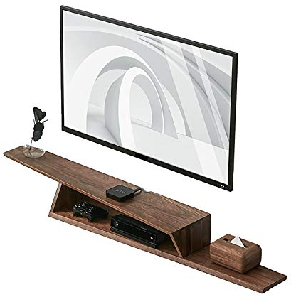 SIBEG TV-Schrank, TV-Lowboard, schwebende Regale, Moderne 59-Zoll-Medienkonsole zur Wandmontage, handgefertigt aus Walnuss und Buche, spart Platz auf dem Boden./Walnuss