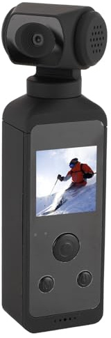 Bewinner Hand-Action-Kamera, 4K HD WiFi-fähiger Taschen-Camcorder, um 270° Drehbare Videokamera mit Wasserabweisendem Gehäuse für den Täglichen Gebrauch auf Reisen