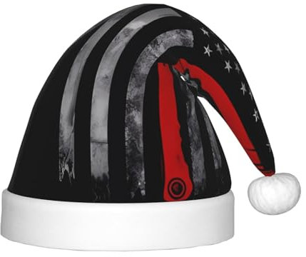 ZhRiYan Sombrero de fiesta con diseño de hacha de bombero, diseño clásico de Papá Noel, Navidad, Año Nuevo, sombrero cálido de vacaciones, tocado perfecto para Navidad, Halloween