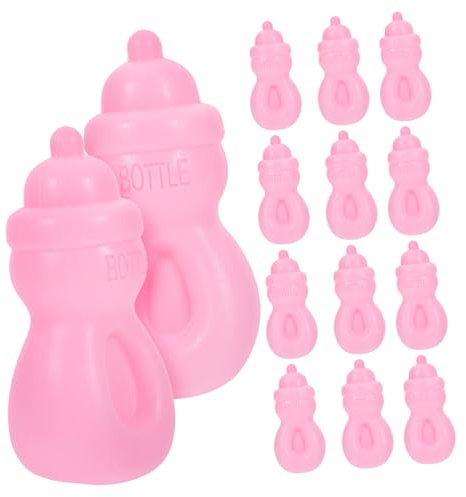 MOLUCKFU 20St Babyflasche für kinderspielzeug Toys for kinderknallzeug spielzeuge Babygeschenk Miniatur-Babypuppenflaschen Puppenfutterflasche Plastik Rosa