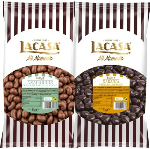 Lacasa Mi momento Pack 2 kg: deliciosas bolas de Anacardo leche y Dados de naranja con chocolate Negro