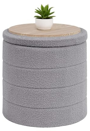 Bonlife Sitzhocker mit Stauraum, Klappbare Sitztruhe, Aufbewahrungsbox, Fußbank, Liebe, für Schlafzimmer Wohnzimmer Flur, Grau, 43x43x45 cm