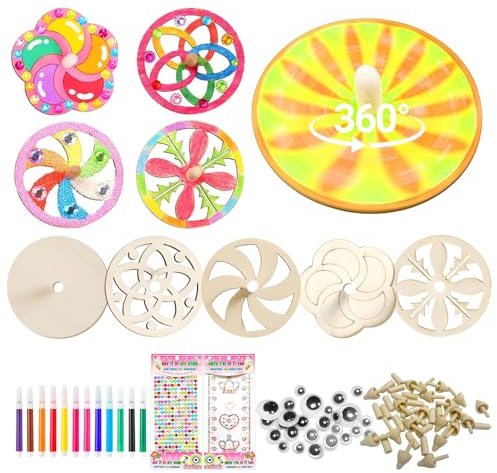 20 Piezas Peonza Madera Trompo Madera Juego de Manualidades de Peonzas Niños para Pintar Adecuado para Manualidades en Aula Actividades Familiares y Regalos de para Cumpleaños Infantiles