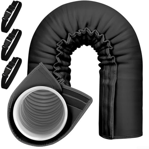 Eawfgtuw Housse isolante portable pour tuyau de climatiseur - 150 cm de long - Double couche - Pour tuyaux de 12,7 à 15,9 cm de diamètre