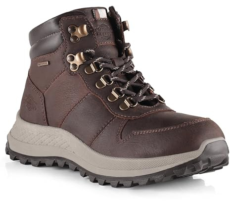 Northwest Territory HEWITT Women's Waterproof Leather Walking Boots - Premium Mid-Cut Hiking Boots - Durable Outdoor Footwear for Trail, Hiking & Trekking