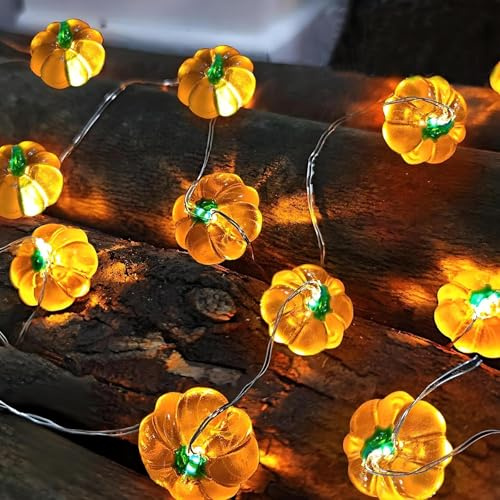 Kürbis Lichterkette Batterie,3M 30 LED Kürbis Herbst Deko Dekoration Innen | Herbst Dekoration LED Lichterkette, Herbst Innen Deko Fairy Lights,für Herbstdekorationen,Erntedankfest Herbstdeko