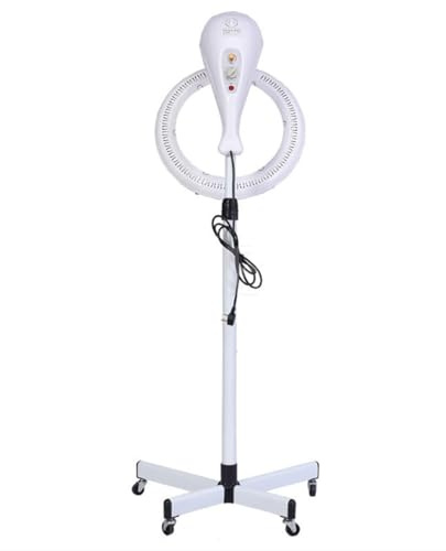 950W Floor Stand Orbiting Hair Dryer Hood Hairs Color Processor Hair Dryer Accelerator with Adjustable Timer and Temperature for Hairs Salons(White)