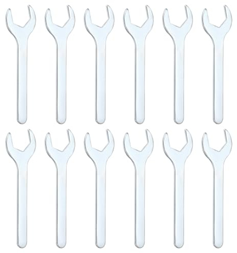 HARFINGTON 12pcs Super Thin Open End Wrench 27mm Metric 140mm Long 2.6mm Thickness Lightweight U-Shaped Spanner Single End Wrenches for Automotive Repair Furniture Assembly