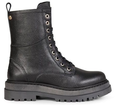 miMaO Botas militares con plataforma de piel NEGRO, EU 38