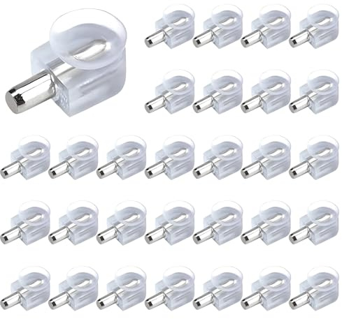 30 Stk Glasbodenträger Regalbodenträger 5mm Regalträger Stützen Regalbodenträger Fach-Bodenträger Regalstütze