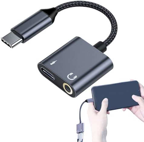 Ljudadapter – typ-C till 3,5 mm | 2-i-1 hörlursadapter | typ-C ljudomvandlare för mobiltelefoner Audiio adapterkabel smartphones, surfplattor och bärbara datorer