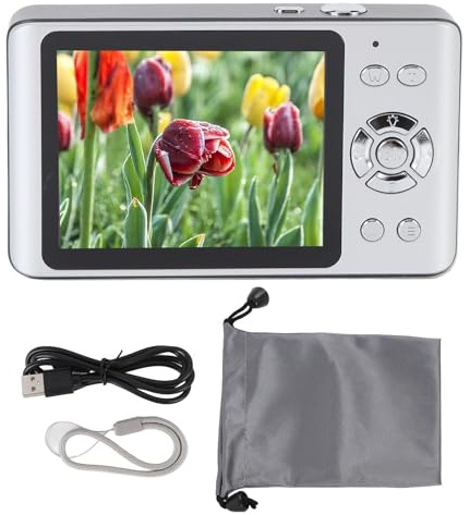 ZenithAur Appareil Photo Compact Point and Shoot avec Zoom numérique 18X, vidéo 4K 30FPS / Photos 64MP, Mise au Point Automatique, Prend en Charge la Carte 256G pour Les Voyages (Silver)