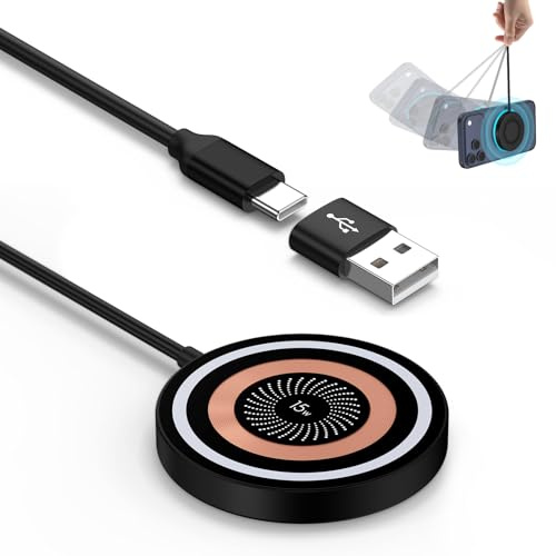 Magnetic Wireless Charger for iPhone Magsafe Charger Wireless Phone Charger | Magnetic Wireless Fast Charger for iPhone 17 Pro Max 16 15 14 13 12, Google Pixel 10 Pro XL 9 a 8 7 Samsung S26 Ultra S25 S24