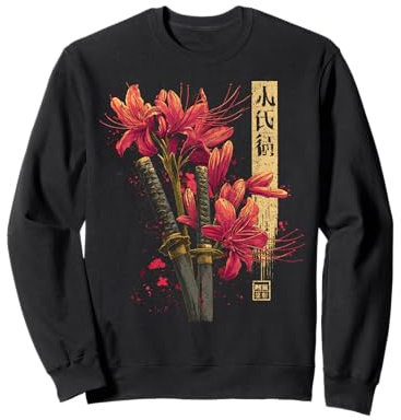 Katana Épée de lys araignée Rouge Anime Japonais Otaku Sweatshirt