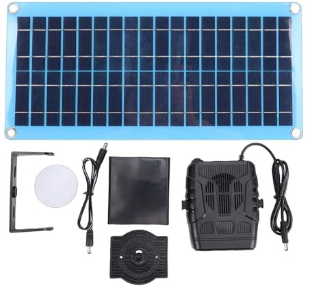 Baxnore Calentador solar de 30 W, kit de calentador de panel solar portátil con protección contra sobrecalentamiento para gallinero, casa de mascotas, invernadero, calefacción de s