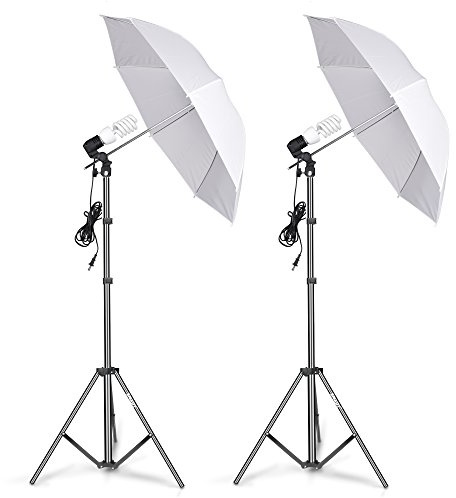 EMART Photography Umbrella Lighting Kit, 400W 5500K Photo Portrait Continuous Reflector Lights for Camera Video Studio Shooting Daylight (2 Packs)