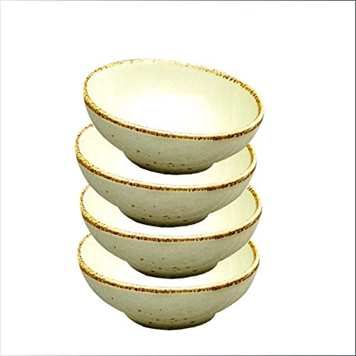 Sojaschale 4er Set |Schälchen | Dipschale NATURE COLLECTION | Steinzeug | EARTH - BEIGE | Ø 8 cm