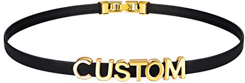 U7 Leder Choker Kette Damen Halskette Collier Halsband Personalisiert Name Lederkette mit Buchstaben/Zahlen/Zeichen Charm DIY Lederhalsband Necklace Modeschmuck für Frauen Mädchen