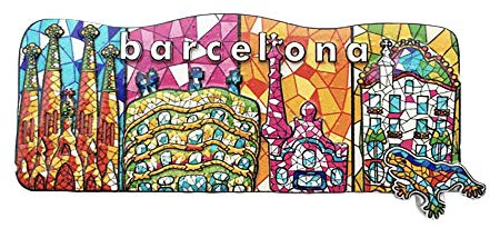 Mosaico 3D Barcelona España Refrigerador Imán de Nevera Recuerdos Turísticos Hecho A Mano de Resina Artesanía Pegatinas Magnéticas Inicio Cocina Decoración Regalo de Viaje