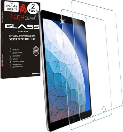 TECHGEAR [2 unidades] Protector de Pantalla Vidrio Compatible con iPad Air 10.5 3ª generación, iPad Pro 10,5 - Vidrio Templado [Dureza 9H] [Claridad de cristal] [Resistente a los arañazos]
