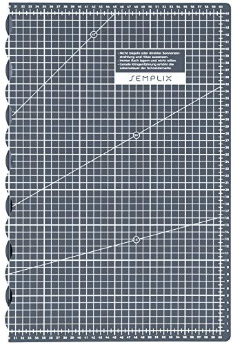 Semplix Alfombrilla de corte plegable autorreparable A2 60 x 45 cm para manualidades y patchwork Color gris