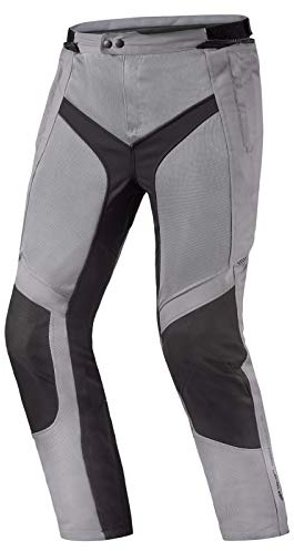 SHIMA JET - Atmungsaktive MESH-Paneele, Wasserdichte, Herausnehmbare Membrane, Level 2 Rückenprotektor inklusive, Erweiterte Einstellmöglichkeiten (Hose Herren, Grau, XL)