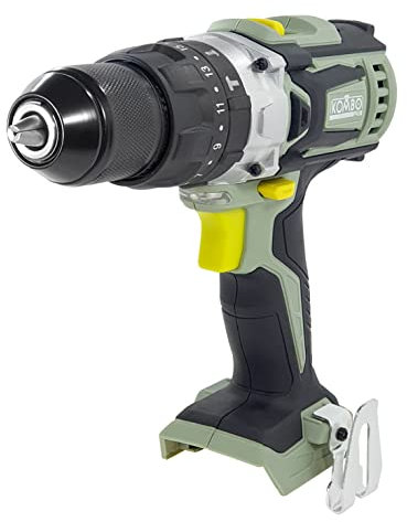 KOMBO PRO - Trapano Avvitatore a Percussione 20V – Mandrino in Acciaio 13 mm, 2 Velocità Meccaniche, Autoserrante, 50Nm – Motore Bipolare in Rame, Gancio in Acciaio, LED Integrato