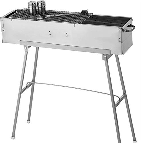 zxb-shop Barbecue Griglia Griglia a carbonizzatore in Acciaio Inox da 32 Pollici Portatile in Acciaio Inox □ Barbecue Griglia da Campeggio Pieghevole per Il Cortile Esterno Patio Barbecue per Picnic