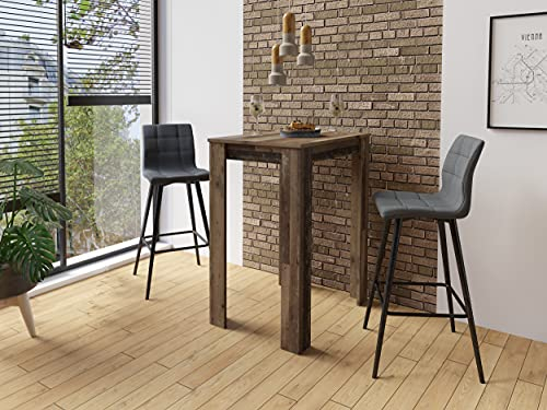 byLIVING Bartisch Nele/Industrial-Look Küchentisch in Old Wood-Optik/Hoher Esstisch / 80 x 60, H 104 cm
