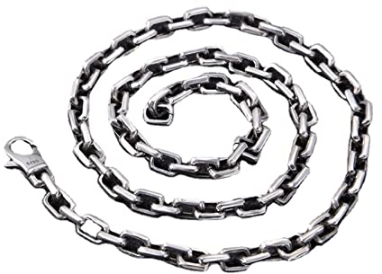 Bishilin Silber Halskette 925 Herren 55CM, 7MM Erbskette mit Karabinerverschluss Freundschaftskette Partnerkette Silber Kette Biker für Männer Jugend