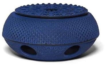 MAOCI Stövchen aus Gusseisen blau | Japanisches Arare Design | Teewärmer & Untersetzer für Eisen Teekannen