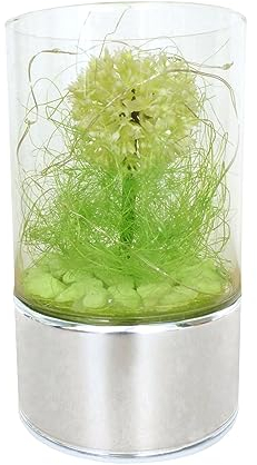 formano LED Deko Licht mit Kunstblume | Dekolicht Dekoleuchte Röhre | 15 cm