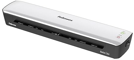 Fellowes Laminiergerät A3 Sola für Zuhause und Homeoffice, für Laminierfolien bis 125 Mikron Stärke, staufrei, Laminiergerät zum Laminieren von Fotos, Dokumenten, Rezepten, Lernkarten uvm