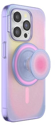 PopSockets: PopCase PlantCore für MagSafe - Pflanzliche Handyhülle für iPhone 15 Pro mit einem MagSafe-kompatiblen PopGrip - Handyständer und Griff mit austauschbarer Top - Aura