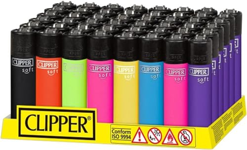 Pack de Clipper 48 Mecheros Encendedores Liso Soft Special Edition Edición Especial 8 Colores CP11RH Exclusivo de DISPAU