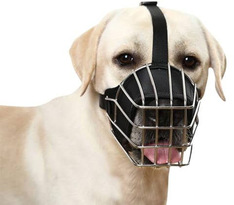 Atmungsaktive Gesichtsmaske FüR Hunde,Maulkorb Metall,Hunde Maulkorb,Atmungsaktivem Netz,Verstellbarer Schlaufe,Komfortabel Und Weich Zu Tragen,Reibt Oder Scheuert Nicht An Der,FüR Training
