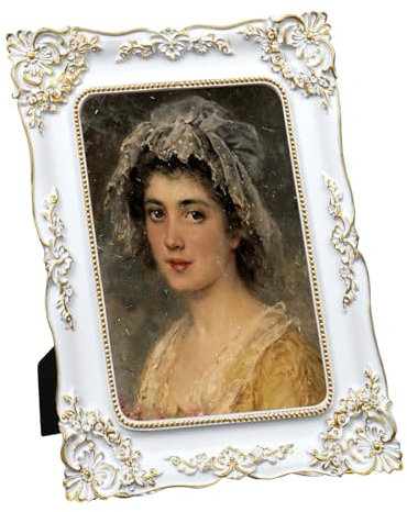FJXMFRAME Bilderrahmen, 12,7 x 17,8 cm, Vintage, Gothic, antiker viktorianischer Barock, kunstvoll für Tischplatte oder Wandbehang, klein, mit Glasfront
