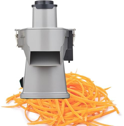Beachtiful Máquina Cortadora de Verduras Eléctrica 4 en 1, Máquina Cortadora de Frutas Comercial, Cortadora Eléctrica de Alimentos, Hoja de Acero Inoxidable Ajustable de 1-3 mm de Espesor