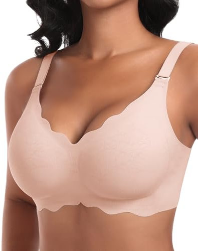 Ganado Reggiseno Senza Ferretto Donna Reggiseni Senza Cuciture Reggiseno Push Up Imbottito Comodo, S, Rosa-BR3