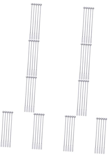 COLLBATH 50 Pièces Bâtonnets Agitateur à Cocktails Agitateurs pour Boissons Mélangées Cuillère à Café Agitateurs à Palettes à Café Pics à Cocktail Martini Boire Silver Réutilisable