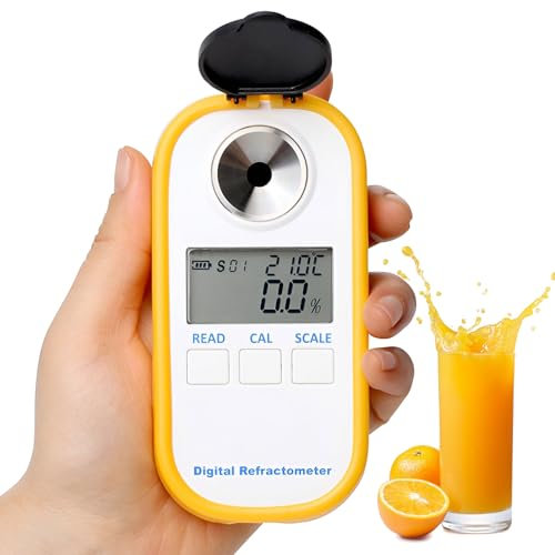 Intelligentes Kaffee-Konzentrationsmessgerät, digitales Brix-Refraktometer mit Temperaturkompensationsfunktion, 0–50 % Brix und 0–25 % Kaffee-TDS-Konzentrationsmessgerät, einfach zu bedienen Brix
