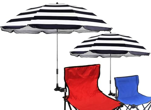 GRADNMEI - Ombrellone per sedia con morsetto, 116,8 cm, UPF 50+, con clip, per patio, sdraio, sedie a rotelle, golf cart (confezione da 2)