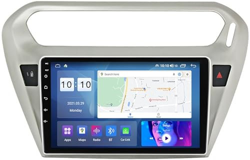 ZIZIBH Android 12 Estéreo para automóvil Receptor FM BT para P-Eugeot 301 2013-2016, Navegación por satélite Radio 2 Din GPS Navi 9 '' Reproductor de video multimedia MP5 con 4G 5G Wifi SWC Carplay