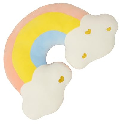Alipis Cojín Forma de Arcoíris y Nube de Felpa, Almohada Decorativa Cómoda para Hogar u Oficina, Adecuado para Amantes del Arcoíris, Cojines Infantiles Niña