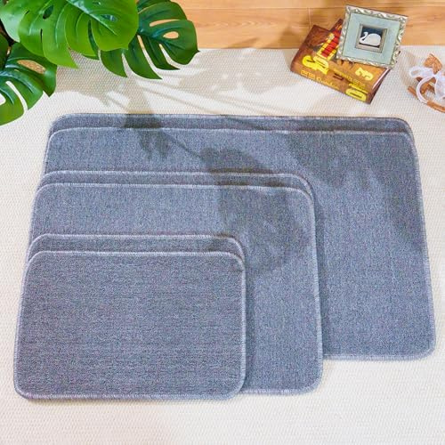 Premium Montessori Work Rug 2-Pack –Medium 31.5x23.6 (80x60cm) Grey High-Density Loop Mat with Felt Non-Slip Backing,Sturdy Floor Blanket for Sensory Play & Montessori Activities, Homeschool